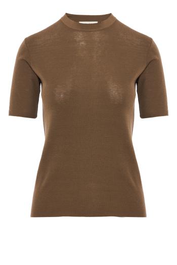 Silk top in nut brown