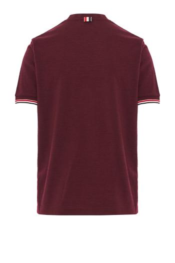 Wool rib-cuff tee in burgundy