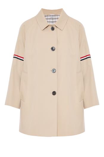 Cotton blend car coat in khaki