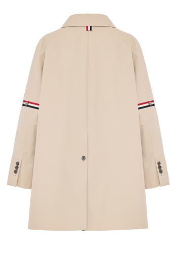 Cotton blend car coat in khaki