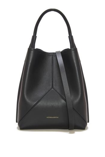 Victoria leather bucket bag in black