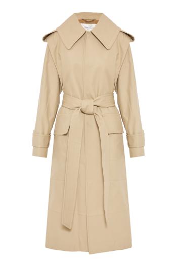 Phillipa oversized cotton trench coat in beige