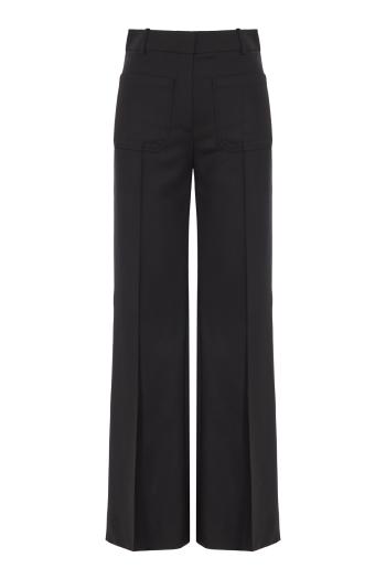 Alina Wool-blend wide-leg trousers in black