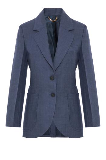 Katherine wool-blend blazer in dusk blue