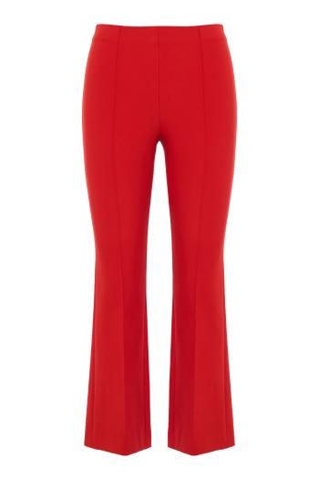 Niki Mid-Rise Pintuck Crop Flare Pantin poppy