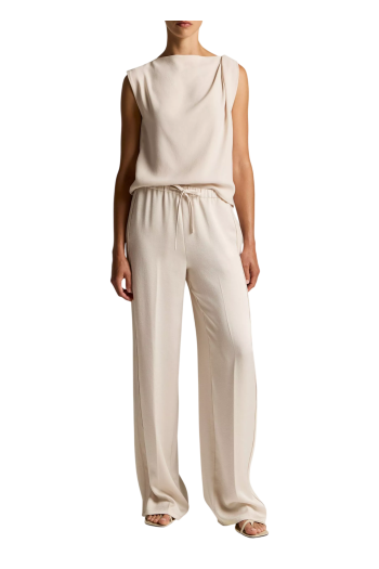 Crepe pants in blush cloud
