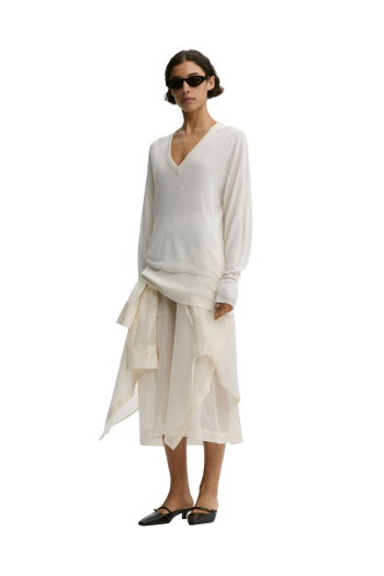 Derya wool and silk sweater in white