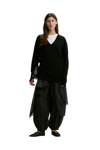 Derya wool and silk sweater in black