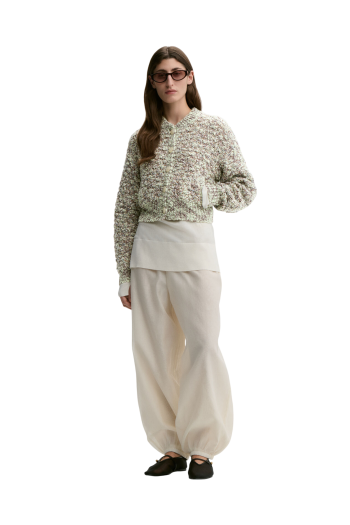 Gianna wool and cotton cardigan in sea green