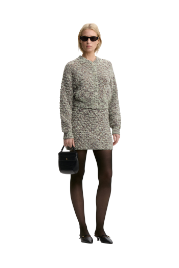 Gia wool and cotton mini skirt in sea green