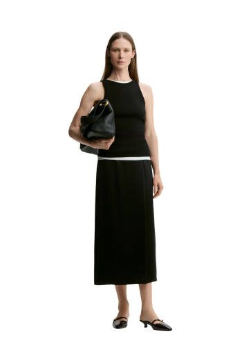 Pacia satin maxi skirt in black