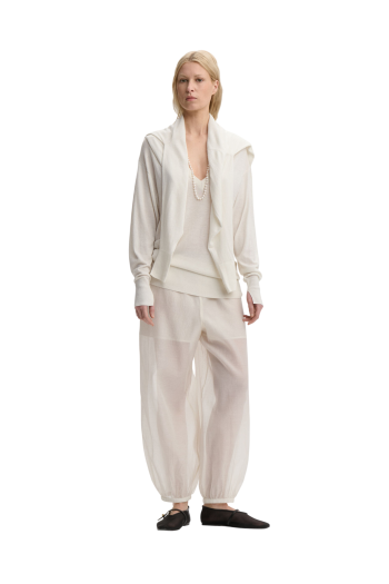 Lumas silk organza trousers in white
