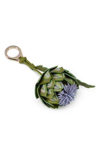 Vegetable artichoke bag charm in multicolor