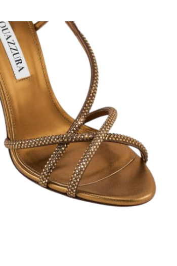 Horizon Crystal 105 metallic leather and suede sandals in dark bronze