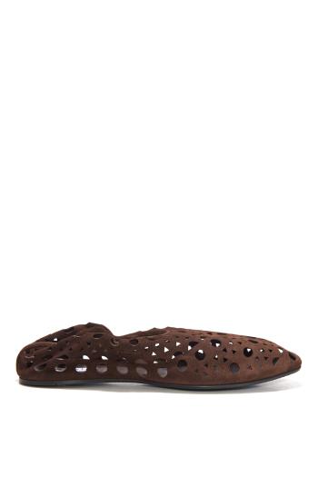 Neo Vienne suede slippers in chocolate