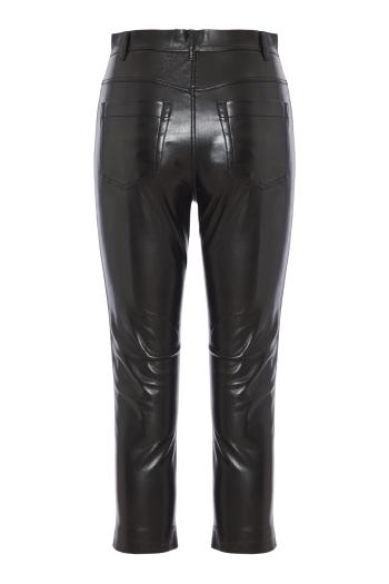 Axelle vegan-leather capri pants in black