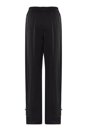 Renee délavé satin maxi pants in black
