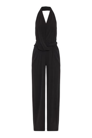 Astra halter wide-leg jumpsuit in black