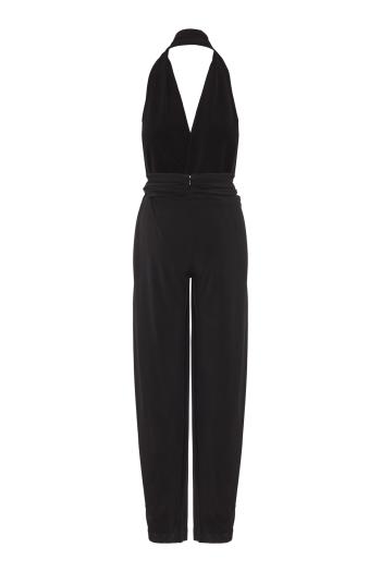 Astra halter wide-leg jumpsuit in black