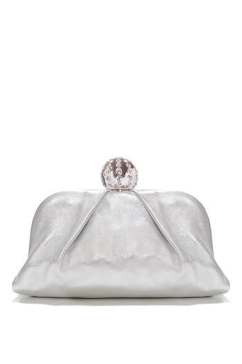 Tequila leather mini pouch in silver
