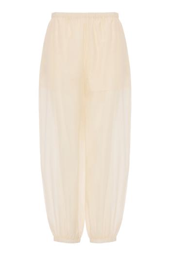 Lumas silk organza trousers in white