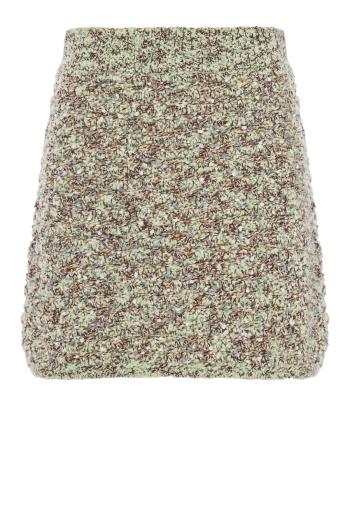 Gia wool and cotton mini skirt in sea green