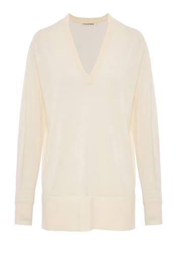 Derya wool and silk sweater in white