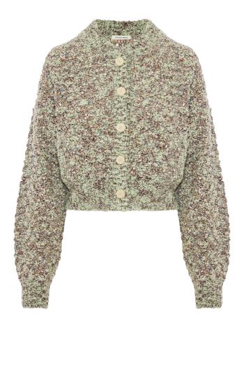 Gianna wool and cotton cardigan in sea green