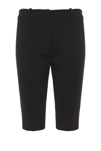 Viscose-blend capri pants in black