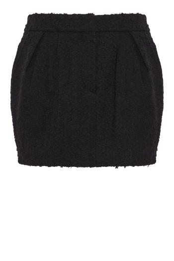 Tailored bouclé mini skirt in black