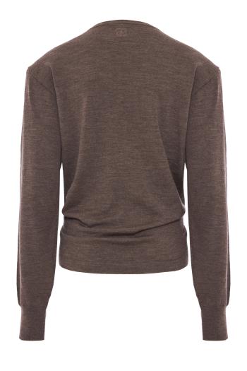 Knotted wool sweater in brown