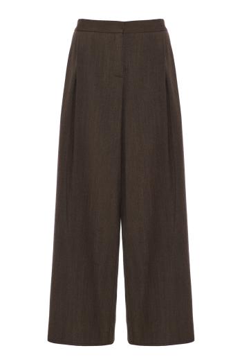 Wool and cashmere pants in dark taupe