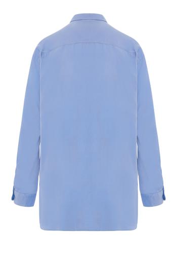 Silk point-collar shirt in cielo