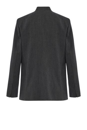 Wool and cashmere herringbone blazer in charcoal