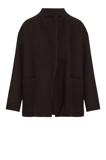 Wool cocoon jacket in ebano
