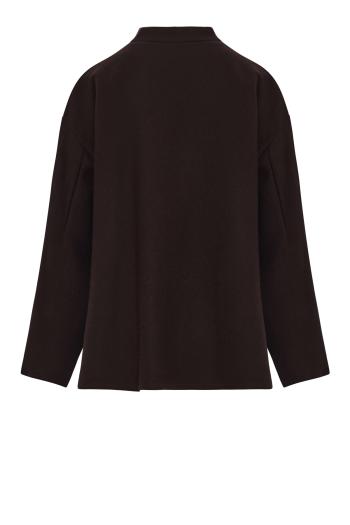 Wool cocoon jacket in ebano