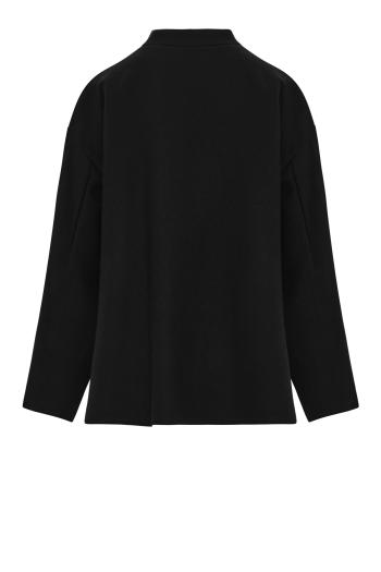 Wool cocoon jacket in black