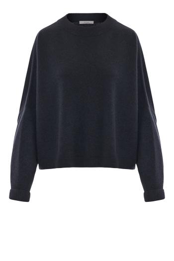 Cashmere crew neck sweater in astrahan