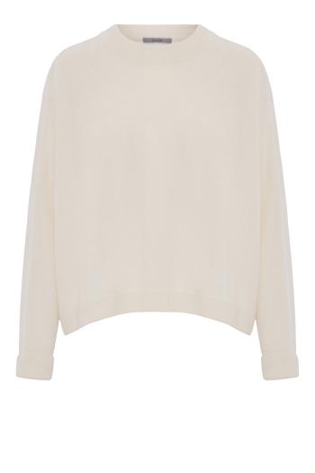 Cashmere crew neck sweater in bone