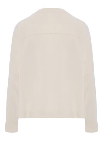 Cashmere crew neck sweater in bone