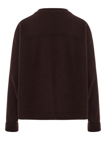 Cashmere crew neck sweater in truffle