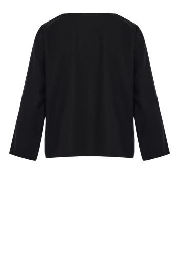 Wool flannel-twill T-shirt in black