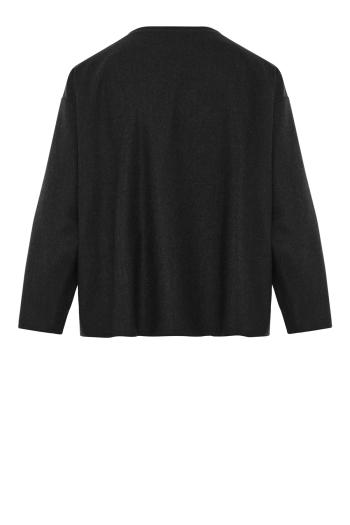 Wool flannel-twill T-shirt in moss