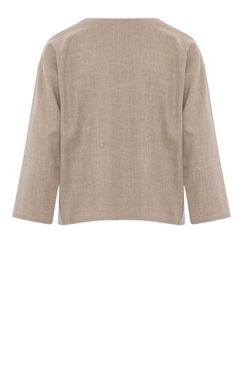 Wool flannel-twill T-shirt in oatmeal