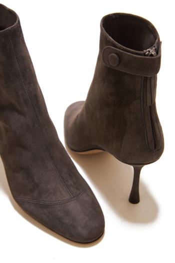 75 suede ankle booties in smoke