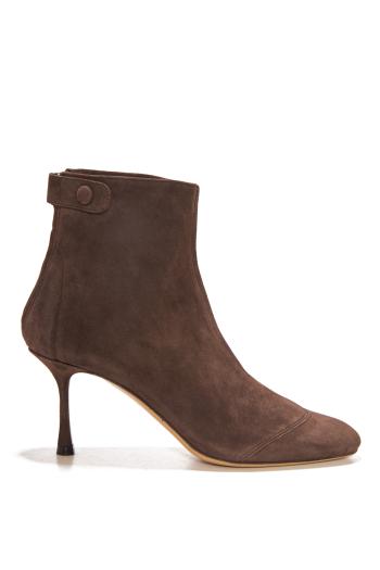 75 suede ankle booties in cacao
