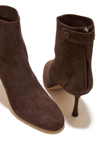 75 suede ankle booties in cacao
