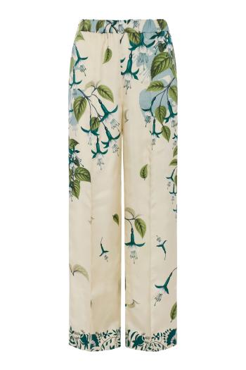 Pontos silk piped pants in ivory