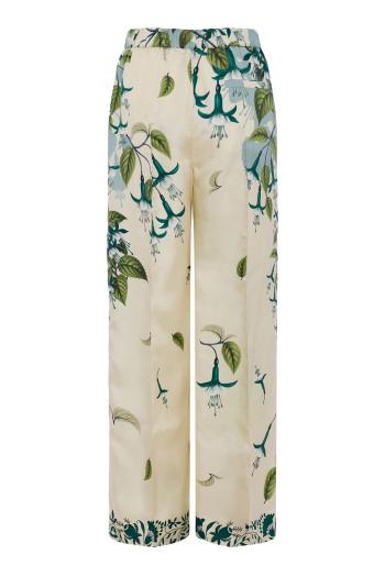 Pontos silk piped pants in ivory