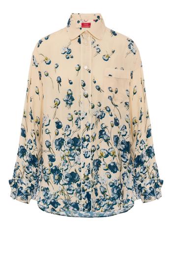 Aether cupro floral shirt in ivory